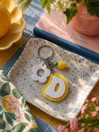 Porte clés lettre Jaune & Citron
