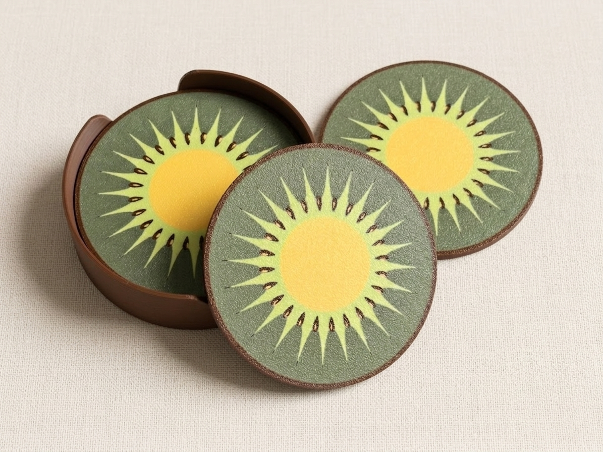 Set de 6 dessous de verre fruités - Kiwi