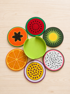 Set de 6 dessous de verre fruités - mix de fruits