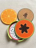Set de 6 dessous de verre fruités - mix de fruits